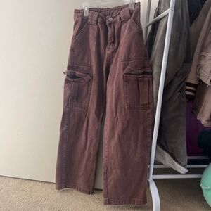 Dark Brown/ Maroon Cargo Pants